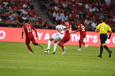 KALLANG, SINGAPORE - 15 Temmuz 2022: Jaden Raymond # 64 Kristal Saray Oyuncusu sezon öncesi stadyumdaki Liverpool maçında. 
