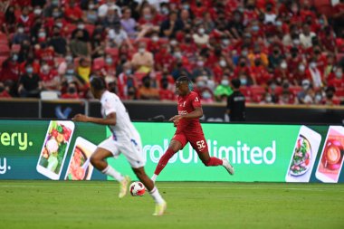 KALLANG, SINGAPORE - 15 Temmuz 2022: Isaac Mabaya # 52 Liverpool Oyuncusu Ulusal Stadyumdaki Crystal Palace 'a karşı maç öncesi. 