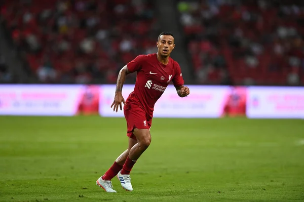 KALLANG, SINGAPORE - 15TH JULY, 2022: Thiago Alcantara #6 Player of liverpool in action during pre-season against crystal palace at national stadium. 