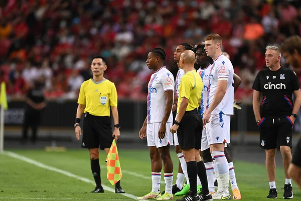 KALLANG, SINGAPORE - 15TH JULY, 2022: Player of crystal palace in action during pre-season against liverpool at national stadium. 