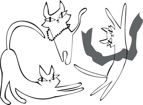 Kočky — Stockový vektor