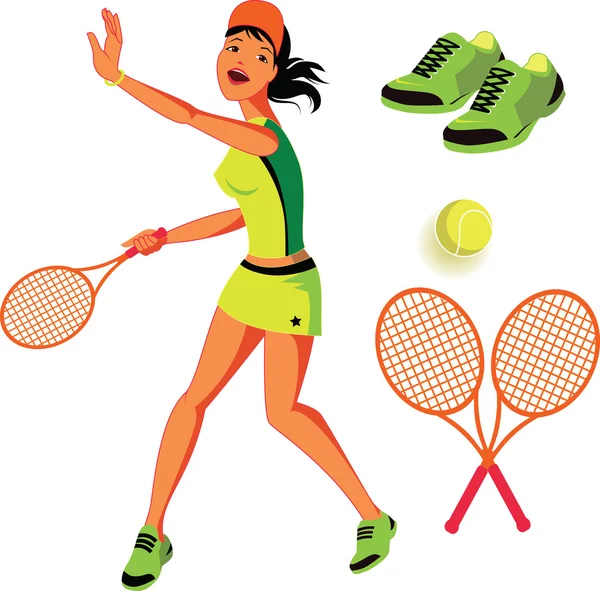 Tennis Vektor Illustration Set — Stockvektor