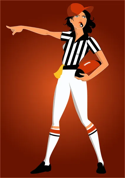 Женский футбольный арбитр — стоковый вектор