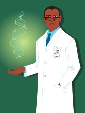 Scientist with DNA