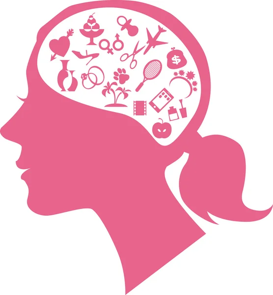 Female mind — Stock Vector