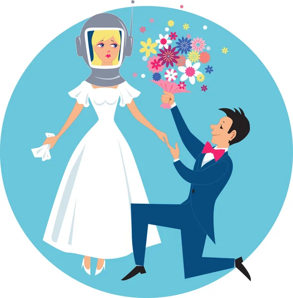 Allergic bride — Stock Vector