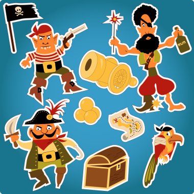 çizgi film pirates çıkartmaları