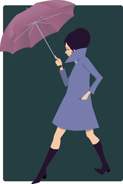 Woman with an umbrella — Stock Vector