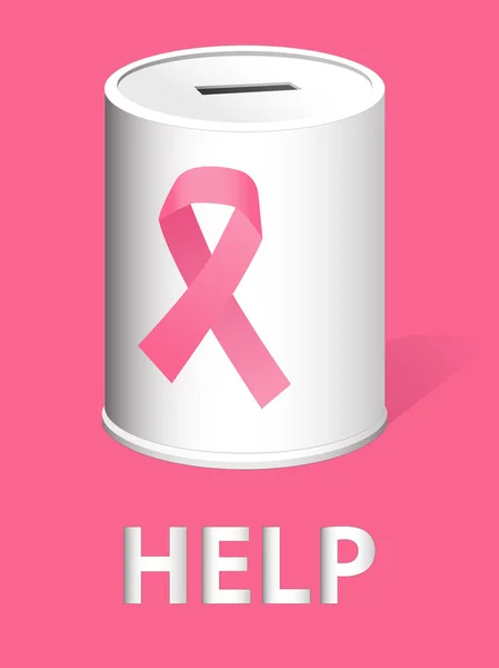 Doneren voor borstkanker onderzoek en preventie — Stockvector