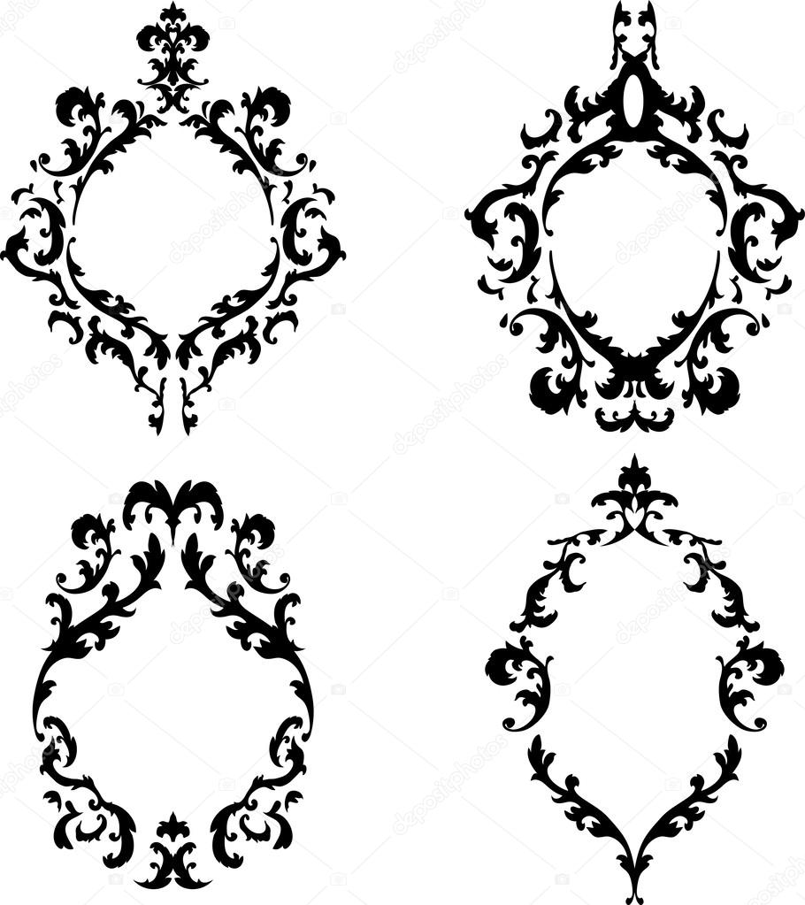 Ornate baroque frames vector set