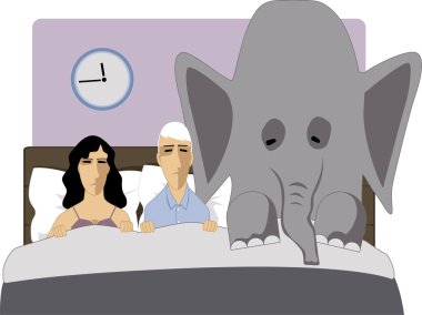 Elephant in the bedroom clipart