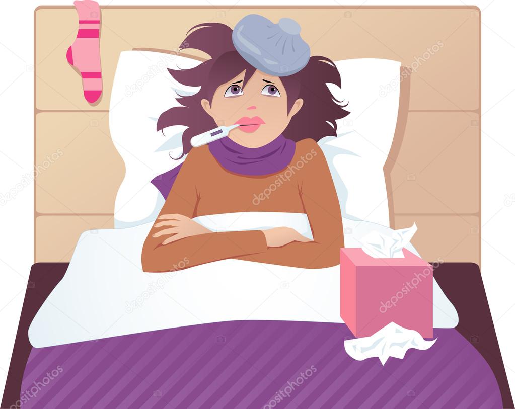 Flu or common cold treatment at home Stock Vector Image by ©Aleutie