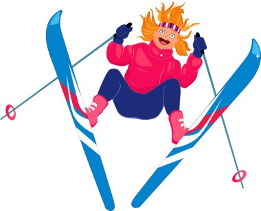 Kayak izole üzerinde beyaz kız