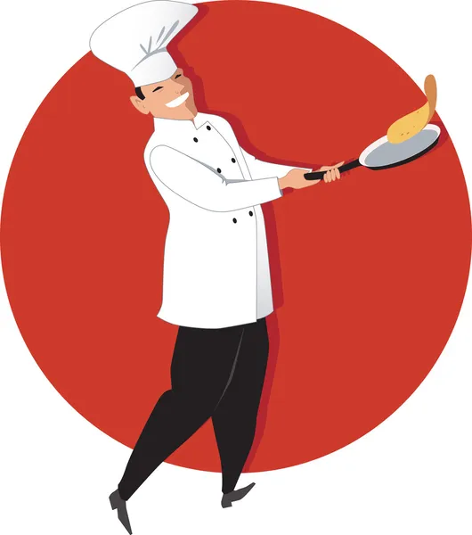 Chef cooking — Stock Vector