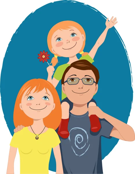 Cute cartoon family — Stock Vector