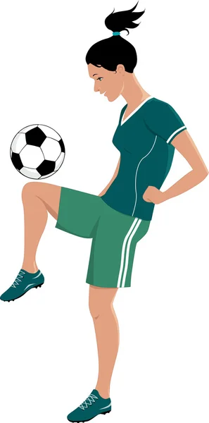 Jugador de fútbol femenino — Vector de stock