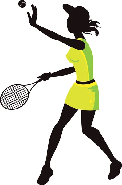 Jugadora de tenis femenina — Archivo Imágenes Vectoriales