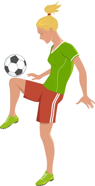 Chica de fútbol — Vector de stock