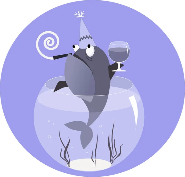 Drunk like a fish — Stock Vector