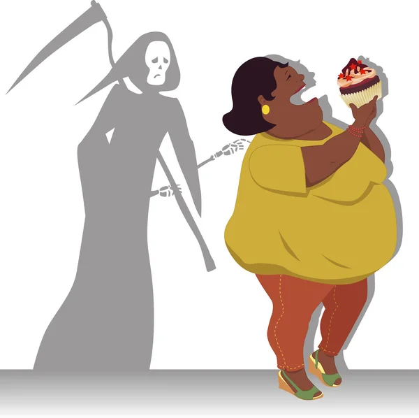 Obezite tehlikesi — Stok Vektör