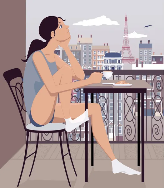 Завтрак в Париже — стоковый вектор