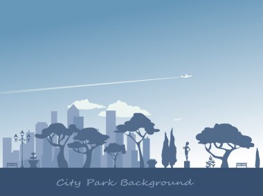 Şehir Parkı siluet arka plan