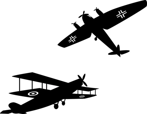 Bir Dünya Savaşı uçakları — Stok Vektör