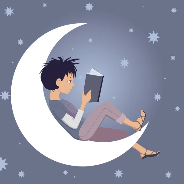 Reading child — Stock Vector