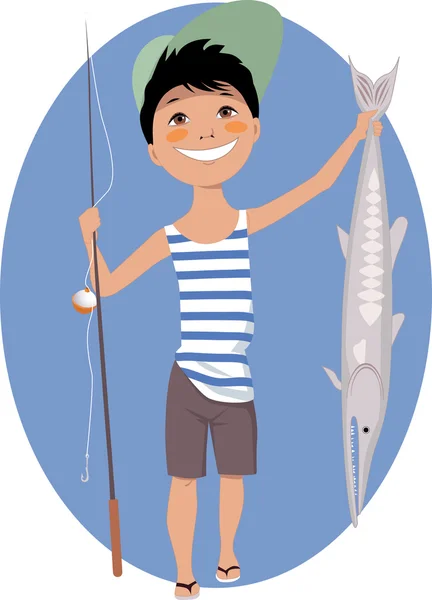Malý rybář — Stockový vektor