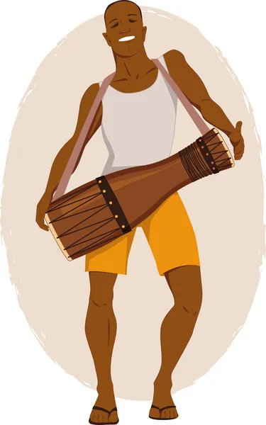 Bata drum musician — Stock Vector