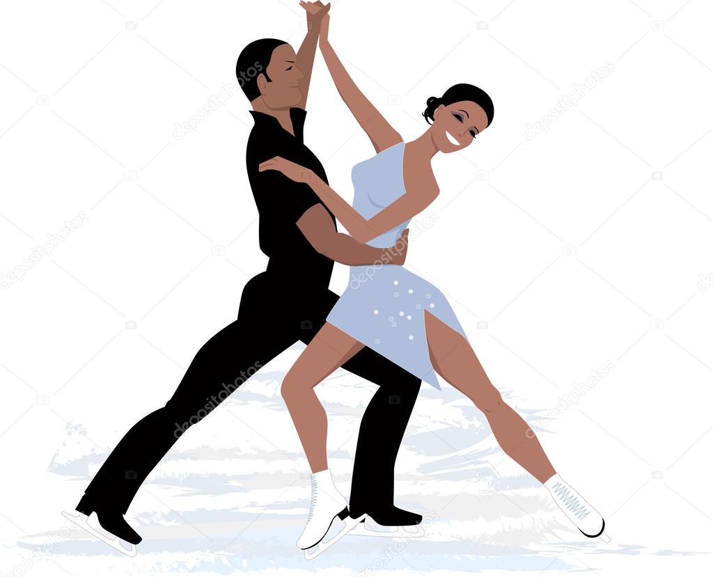 Couple ice dancing