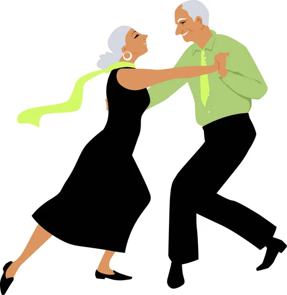 Элегантные Танцы Пожилых Пар Векторная Иллюстрация Eps — стоковый вектор
