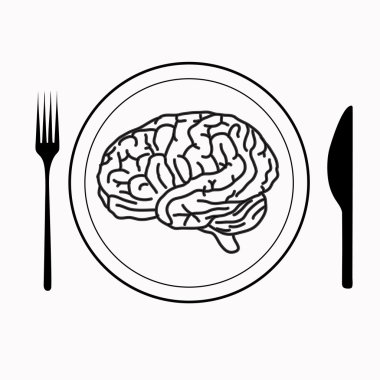 beyin tabak çatal ve bıçak