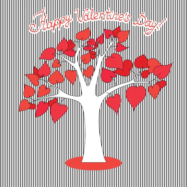 Love tree having heart shapes in red  color — Stock Vector