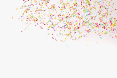 Beyaz arka planda serpintiler. Renkli arkaplan. 