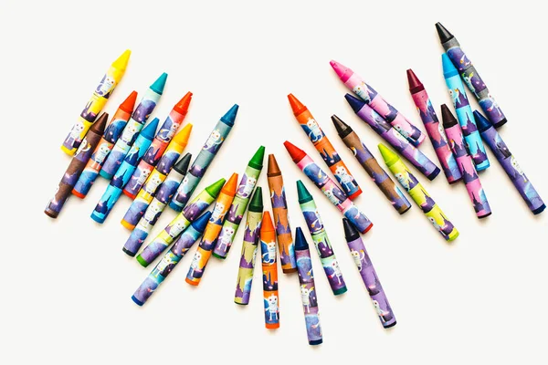 Wax Crayons White Background — Stock Photo, Image