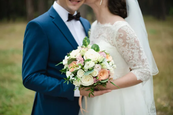 Noivo Com Noiva Dia Casamento — Fotografia de Stock