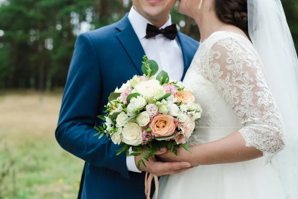 Noivo Com Noiva Dia Casamento — Fotografia de Stock