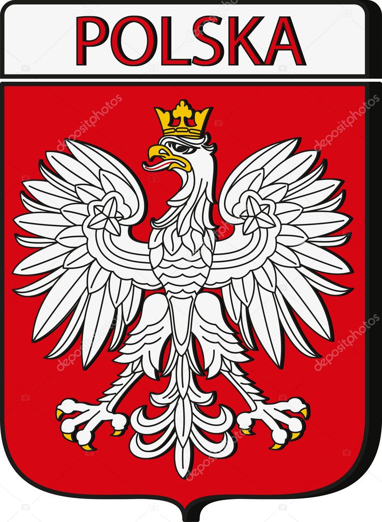 Poland Emblem on Red Shield