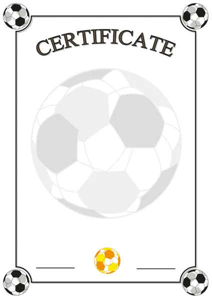 Certificado de fútbol — Archivo Imágenes Vectoriales