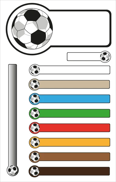 Barra de fútbol pegatinas con espacio de copia — Vector de stock