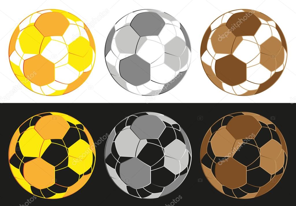 Dimensional Football Gold,Silver And Brown Medals