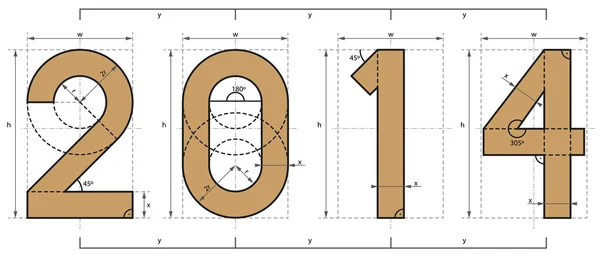 2014 års teknisk projektledare design — Stock vektor