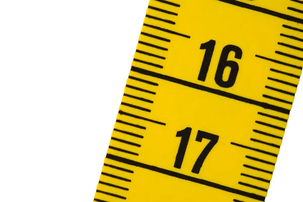 Close up of a yellow measuring tape — Stock Photo, Image