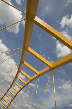 utrecht, Hollanda amsterdam rijn kanala geçerken sarı Köprüsü