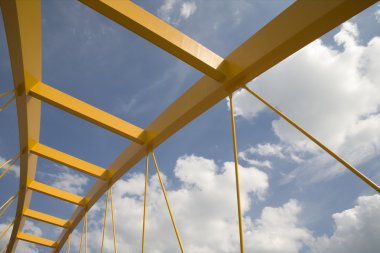 utrecht, Hollanda amsterdam rijn kanala geçerken sarı Köprüsü