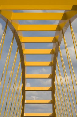 utrecht, Hollanda amsterdam rijn kanala geçerken sarı Köprüsü