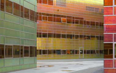 Glass wall of the office building La Defense, Almere, Holland