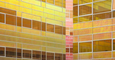 Glass wall of the office building La Defense, Almere, Holland