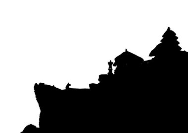 Bali dili Tapınağı siluet, tanah çok